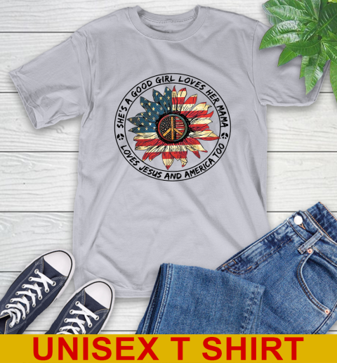 America sunflower she's a good girl loves her mama shirt 4