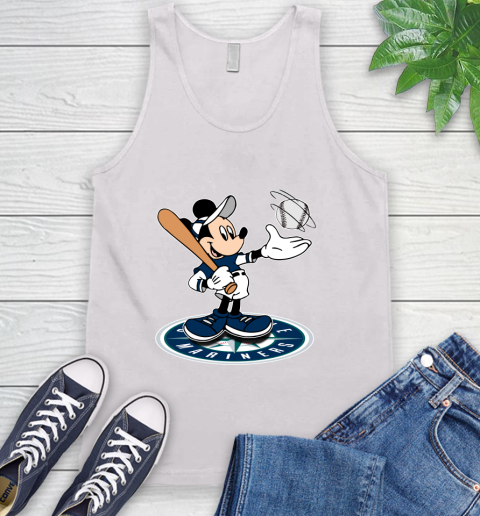 MLB Baseball Seattle Mariners Cheerful Mickey Disney Shirt Tank Top 2