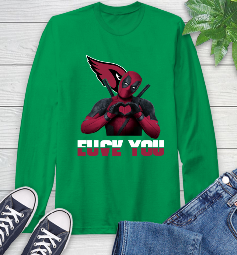 NHL Arizona Cardinals Deadpool Love You Fuck You Football Sports Long Sleeve T-Shirt 8