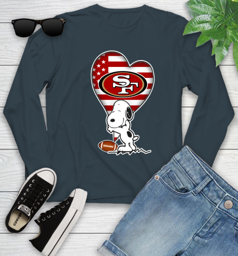 San Francisco 49ers NFL Football The Peanuts Movie Adorable Snoopy Youth Long Sleeve 8