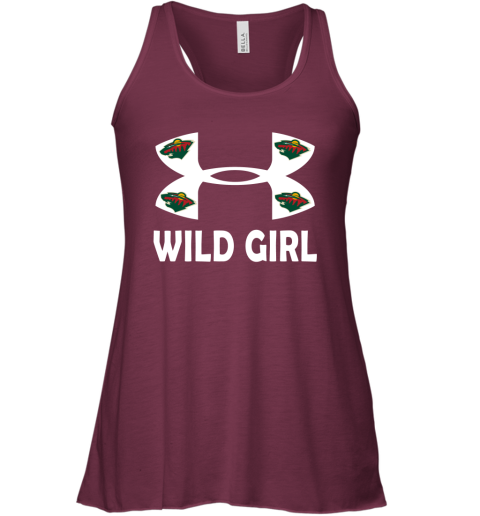 NHL Minnesota Wild Girl Under Armour Hockey Sports 1xzqCoD5IKu flowy tank 32 95 151514 front maroon