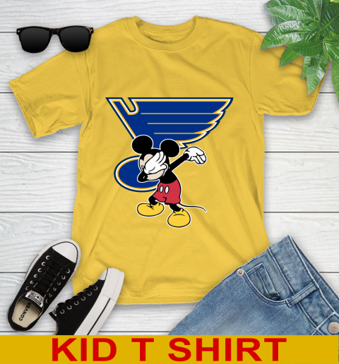 St.Louis Blues NHL Hockey Dabbing Mickey Disney Sports Youth T-Shirt 8