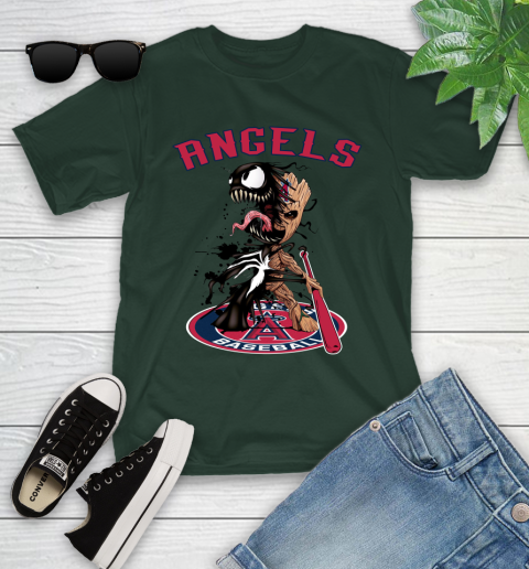 MLB Los Angeles Angels Baseball Venom Groot Guardians Of The Galaxy Youth T-Shirt 5