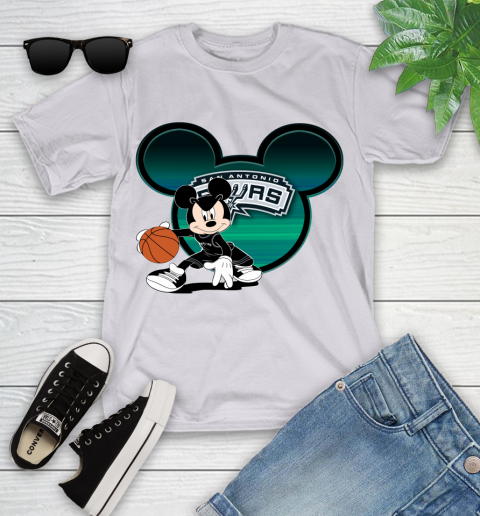 NBA San Antonio Spurs Mickey Mouse Disney Basketball Youth T-Shirt 4