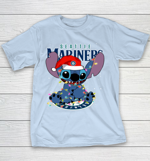 Seattle Mariners MLB noel stitch Baseball Christmas Youth T-Shirt 4