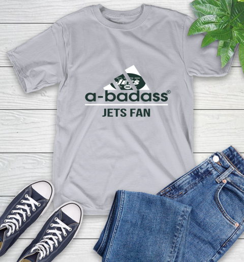 NFL A Badass New York Jets Fan Adidas Football Sports T-Shirt 6