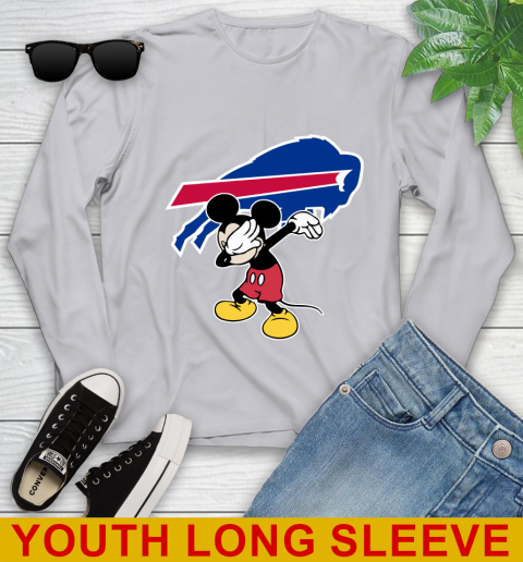 Buffalo Bills NFL Football Dabbing Mickey Disney Sports Youth Long Sleeve 6