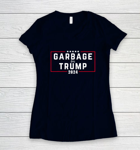 Garbage For Trump 2024 Women's V-Neck T-Shirt 2