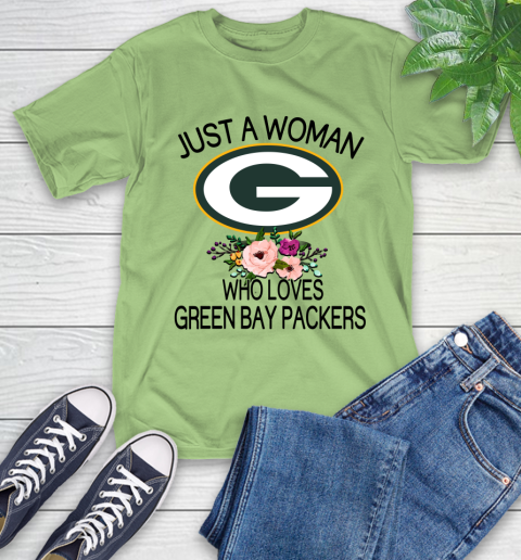 NFL Just A Woman Who Loves Green Bay Packers Football Sports T-Shirt 9