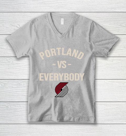 Portland Trail Blazers Vs Everybody V-Neck T-Shirt 3