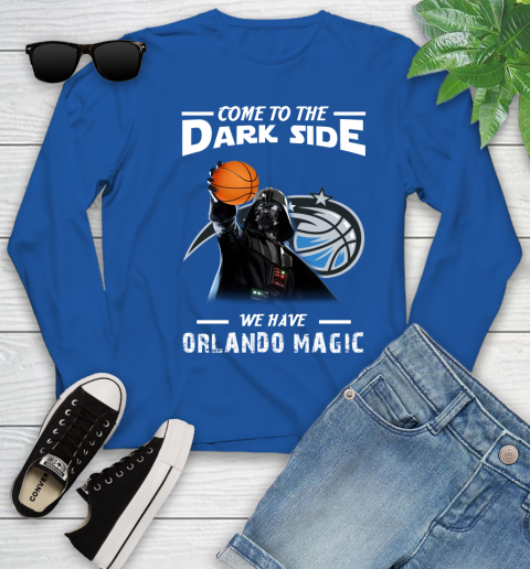 NBA Come To The Dark Side We Have Orlando Magic Star Wars Darth Vader Basketball Youth Long Sleeve 10