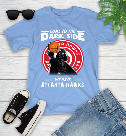 NBA Come To The Dark Side We Have Atlanta Hawks Star Wars Darth Vader Basketball Youth T-Shirt 15