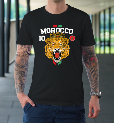 Morocco Lion Flag Sport Soccer Jersey Tee Football Proud T-Shirt