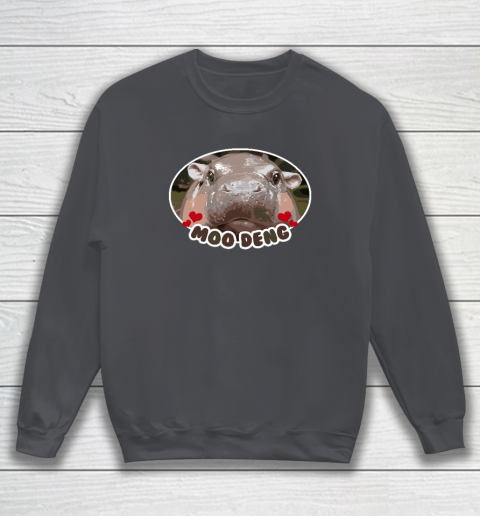 Moo Deng Bouncy Pig in Thai Picture The Cute Baby Hippo Sweatshirt 3