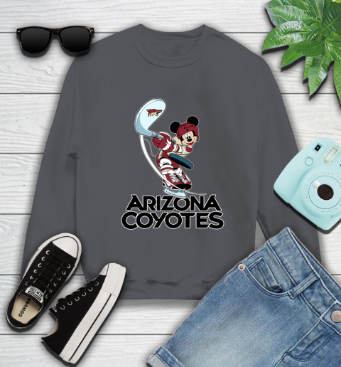 NHL Hockey Arizona Coyotes Cheerful Mickey Mouse Shirt Sweatshirt 6