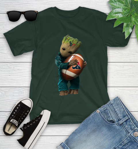 NFL Groot Guardians Of The Galaxy Football Sports Houston Texans Youth T-Shirt 5