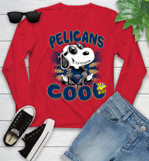 NBA Basketball New Orleans Pelicans Cool Snoopy Shirt Youth Long Sleeve 10