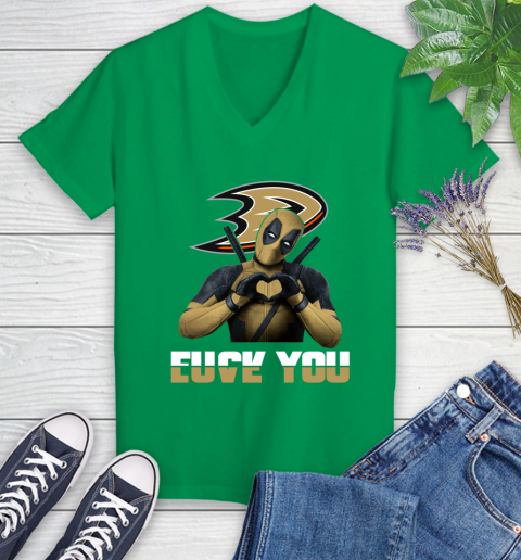 NHL Deadpool Love You Fuck You Hockey Sports Women's V-Neck T-Shirt 5