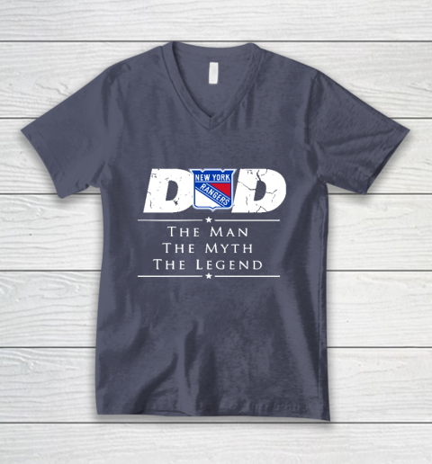 New York Rangers NHL Ice Hockey Dad The Man The Myth The Legend V-Neck T-Shirt 7