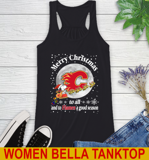 Calgary Flames Merry Christmas To All And To Flames A Good Season NHL Hockey Sports Racerback Tank