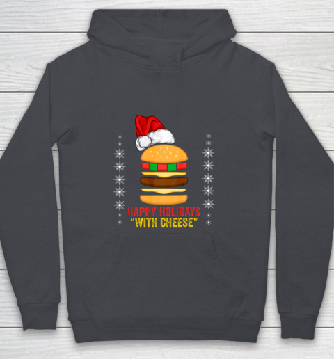 Happy Holidays with Cheese shirt Christmas cheeseburger Gift Youth Hoodie 5