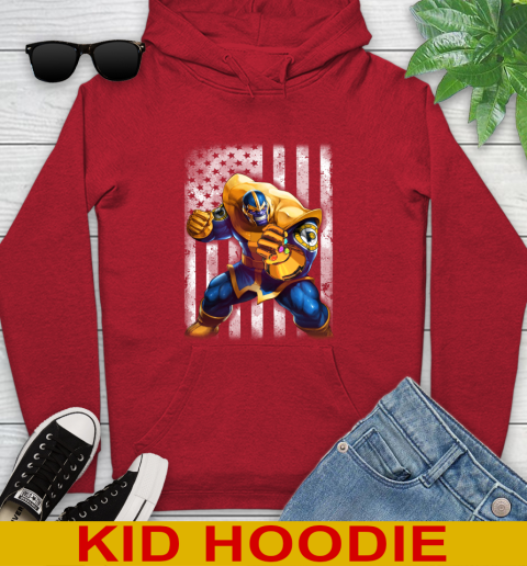 NBA Basketball Indiana Pacers Thanos Marvel American Flag Shirt Youth Hoodie 11