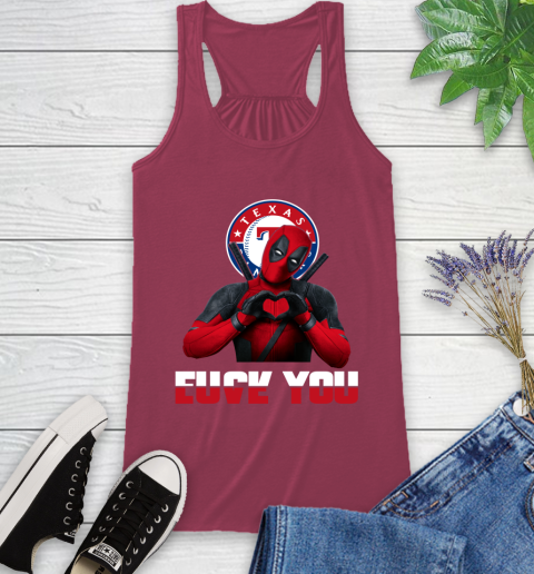 MLB Texas Rangers Deadpool Love You Fuck You Baseball Sports Racerback Tank 7