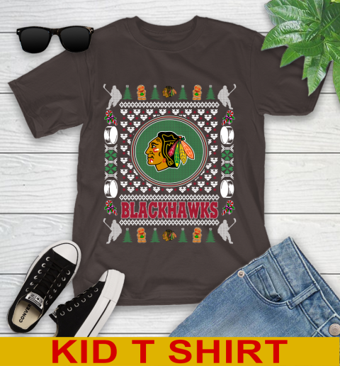Chicago Blackhawks Merry Christmas NHL Hockey Loyal Fan Youth T-Shirt 6