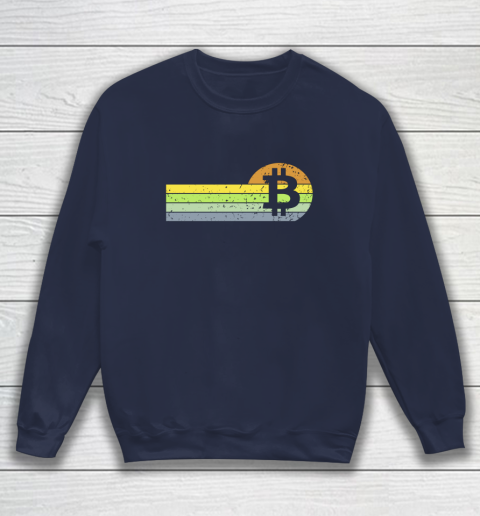 Bitcoin BTC Vintage Sunset Crypto Cryptocurrency Blockchain Sweatshirt 2