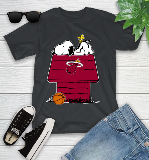 Miami Heat NBA Basketball Snoopy Woodstock The Peanuts Movie Youth T-Shirt 2