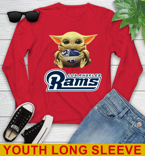NFL Football Los Angeles Rams Baby Yoda Star Wars Shirt Youth Long Sleeve 12 NFL Football Los Angeles Rams Baby Yoda Star Wars Shirt Youth Long Sleeve - Image 12