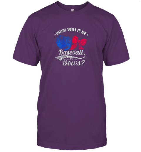 yhtn baseball or bows gender reveal pregnancy distressed jersey t shirt 60 front team purple