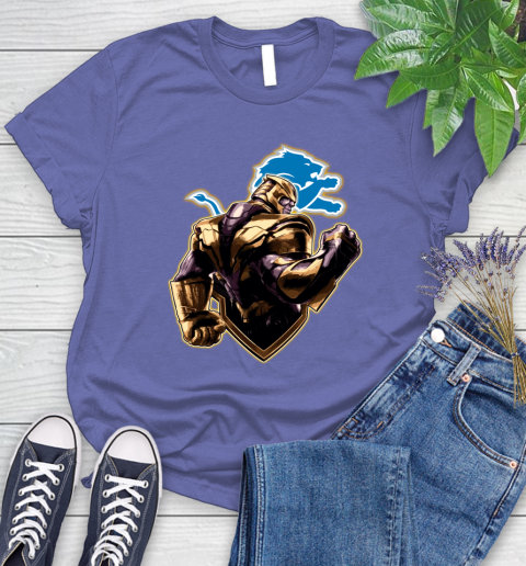 NFL Thanos Avengers Endgame Football Sports Detroit Lions Women's T-Shirt 11