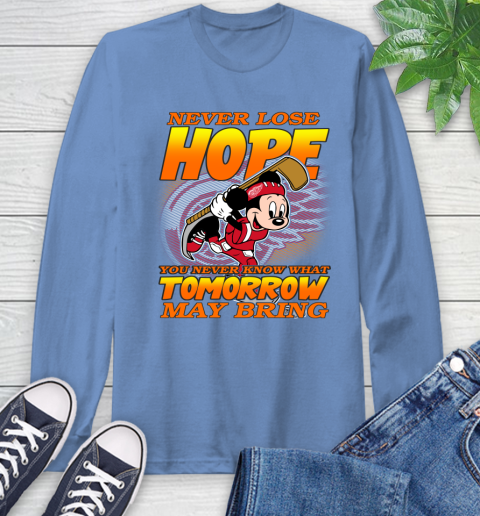 Detroit Red Wings NHL Hockey ootball Mickey Disney Never Lose Hope Long Sleeve T-Shirt 12