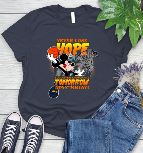 Utah Jazz NBA Basketball Mickey Disney Never Lose Hope Women's T-Shirt 14