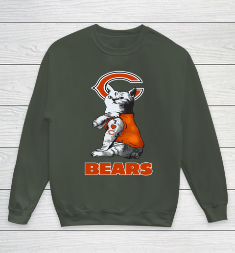 NFL Football My Cat Loves Chicago Bears Youth Sweatshirt 8