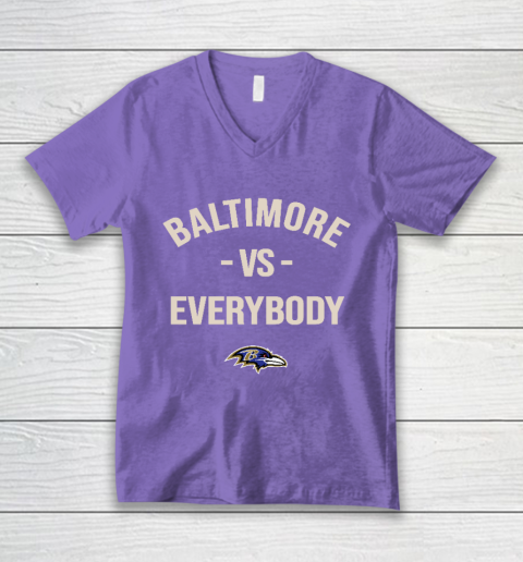 Baltimore Ravens Vs Everybody V-Neck T-Shirt 8