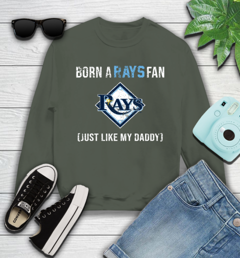 MLB Baseball Tampa Bay Rays Loyal Fan Just Like My Daddy Shirt Youth Sweatshirt - Image 8