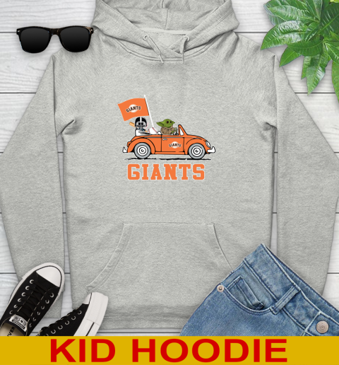MLB Baseball San Francisco Giants Darth Vader Baby Yoda Driving Star Wars Shirt Youth Hoodie
