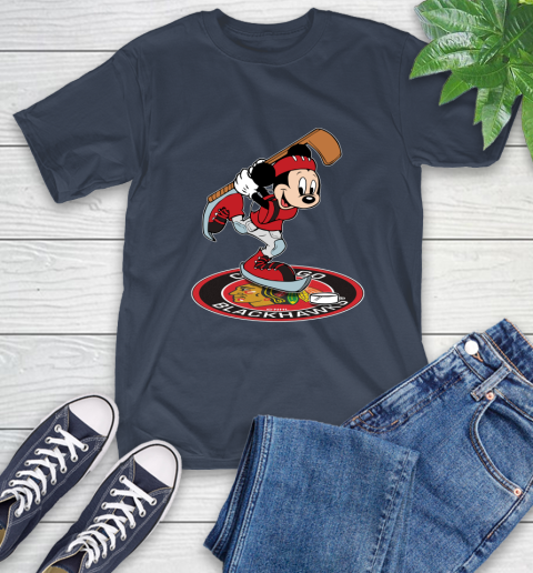 NHL Hockey Chicago Blackhawks Cheerful Mickey Disney Shirt T-Shirt 4