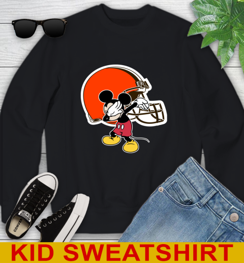Cleveland Browns NFL Football Dabbing Mickey Disney Sports Youth Sweatshirt 2