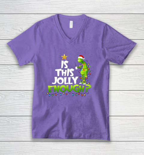 Grinch Is this jolly enough Noel merry christmas V-Neck T-Shirt 8