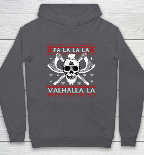 Ugly Christmas Sweater Fa La La Valhalla Viking Hoodie 4