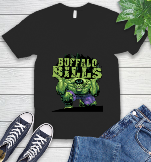 Buffalo Bills NFL Football Incredible Hulk Marvel Avengers Sports V-Neck T-Shirt 2