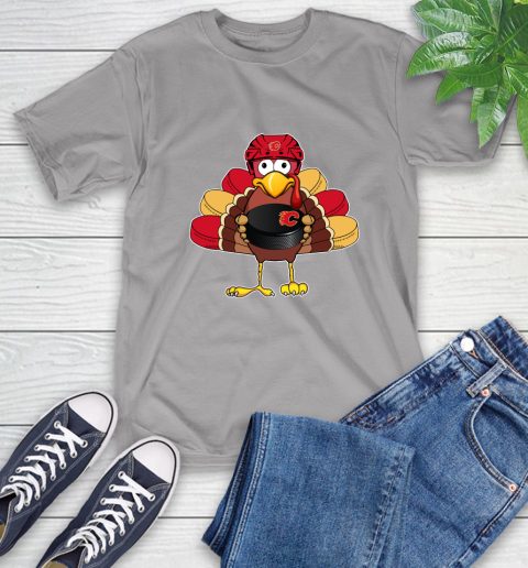Calgary Flames Turkey Thanksgiving Day T-Shirt 6