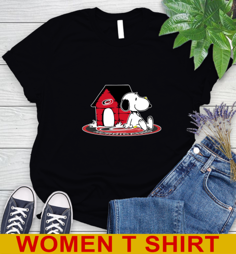 NHL Hockey Carolina Hurricanes Snoopy The Peanuts Movie Shirt Women's T-Shirt 2