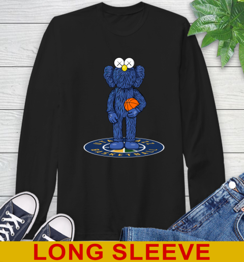 NBA Basketball Utah Jazz Kaws Bff Blue Figure Shirt Long Sleeve T-Shirt 2