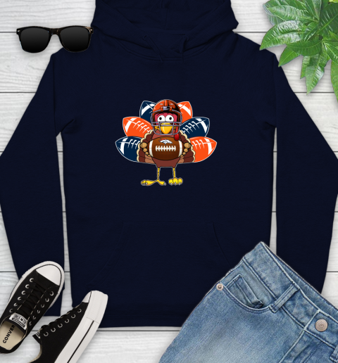 Denver Broncos Turkey Thanksgiving Day Youth Hoodie 4