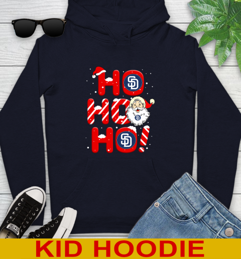 San Diego Padres MLB Baseball Ho Ho Ho Santa Claus Merry Christmas Shirt Youth Hoodie 3