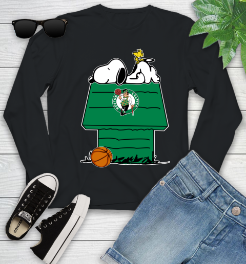 Boston Celtics NBA Basketball Snoopy Woodstock The Peanuts Movie Youth Long Sleeve 2